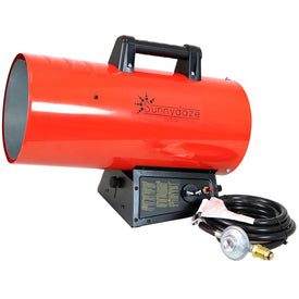 125,000 BTU Outdoor Forced Air Portable Propane Heater with Auto Shut-Off - Red and Black