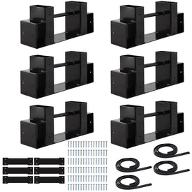Adjustable Steel Log Rack Brackets with Accessory Kit Set of 3 - Black