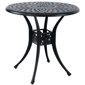 Sigonella 30.75" Round Cast Aluminum Outdoor Patio Table - Black