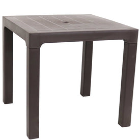31" Square Polypropylene Indoor/Outdoor Patio Dining Table - Brown