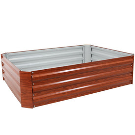 47" x 11.75" Hot Dip Galvanized Steel Raised Garden Bed - Woodgrain