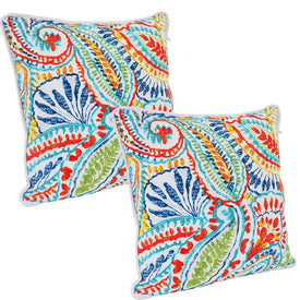 16" x 16"Square Indoor/Outdoor Polyester Throw Pillows Set of 2 - Bold Paisley