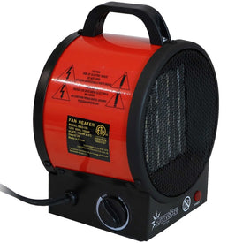750-1500 Watt Indoor Portable Ceramic Electric Space Heater with Auto Shut-Off - Red and Black