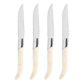 Laguiole Connoisseur Steak Knives with Faux Ivory Handles Set of 4
