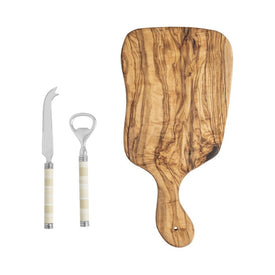 Jubilee Cheese Knife, Bottle Opener and Olivewood Board Set - Shades of Light