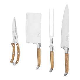 Laguiole Connoisseur Professional Chef Knives with Olive Wood Handles Set of 4