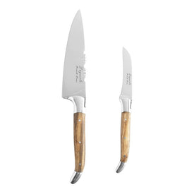 Laguiole Connoisseur Vegetable Knives with Olive Wood Handles Set of 2