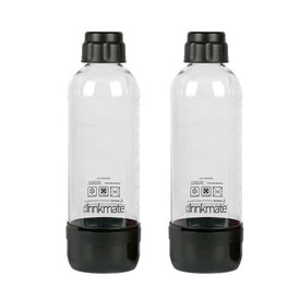 1-Liter Carbonation Bottles 2-Pack - Black