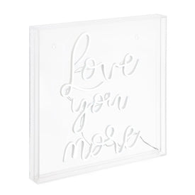 Love You More 15" Square Acrylic Box USB-Operated LED Neon Light