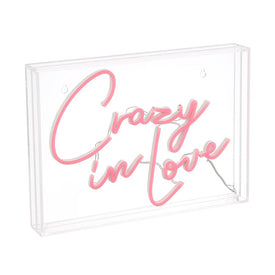 Crazy In Love 14" x 10" Acrylic Box USB-Operated LED Neon Light