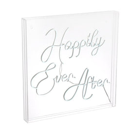 Happily Ever After 23.63" Square Acrylic Box USB-Operated LED Neon Light