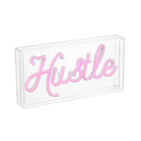 Hustle 11.88" x 5.88" Acrylic Box USB-Operated LED Neon Light