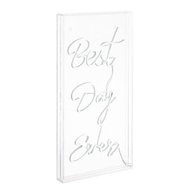 Best Day Ever 11.75" x 23.63" Acrylic Box USB-Operated LED Neon Light