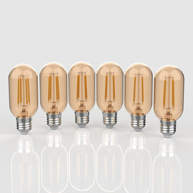 Non-Dimmable 4-Watt T45 LED Edison Glass Bulbs with E26 Base (6-Pack)