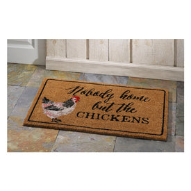 Nobody Home But Chickens 18" x 30" Doormat