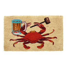 Crab With Beer Stein 18" x 30" Doormat