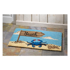 Beach Sign Crab 18" x 30" Doormat
