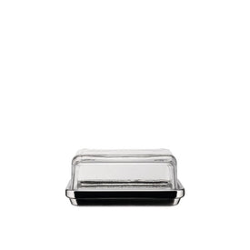 Stainless Steel Butter Dish with Glass Lid