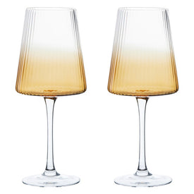 Empire Wine Glasses Set of 2 - Amber