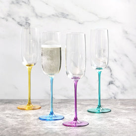 Contemporary Champagne Flutes Set of 4