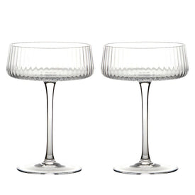 Empire Clear Champagne Saucers Set of 2