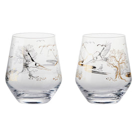 Skye Double Old Fashioned Tumblers/Stemless Wine Glasses Set of 2