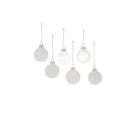 Hue Small White Christmas Ornaments Set of 24