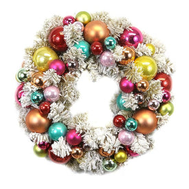 Small Flocked Wreath - Gold