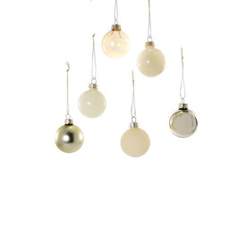 Hue Small Ivory Christmas Ornaments Set of 24