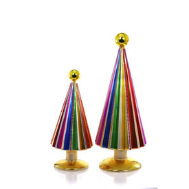 Wide Spectrum Gold Christmas Tree Tabletop Decorations Set of 2