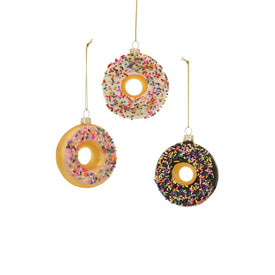 Donuts with Sprinkles Christmas Ornaments Set of 3