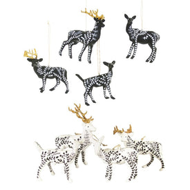 Moonlit Fauna Deer Christmas Ornaments Set of 8