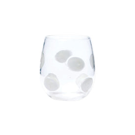Drop White Stemless Wine Glass