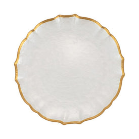 Baroque Glass White Dinner Plate