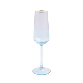 Rainbow Turquoise Champagne Flute