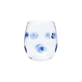 Drop Blue Stemless Wine Glass