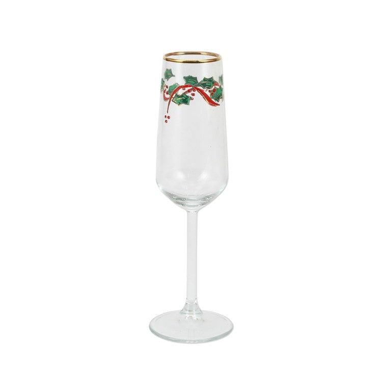 Zodax Kampari Slim Champagne Flutes with Gold Rim Set of 4