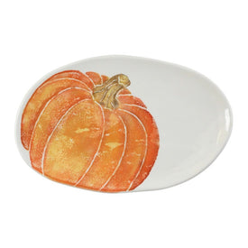 Pumpkins Small Oval Platter with Pumpkin