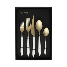 Ares Oro & White Five-Piece Place Setting Set of 4