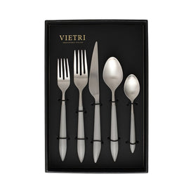 Ares Argento & Light Gray Five-Piece Place Setting Set of 4