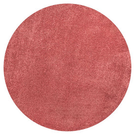Haze Solid Low-Pile 5' Round Area Rug - Red