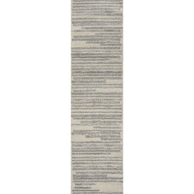 Khalil Berber Stripe 2' x 8' Runner Rug - Cream/Gray