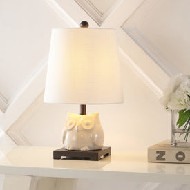 Justina 16" Ceramic Mini LED Table Lamp - Antique White