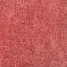 Haze Solid Low-Pile 6' Square Area Rug - Red
