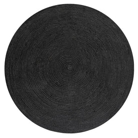 Zara Braided Coastal Cottage Jute 4' Round Area Rug - Black