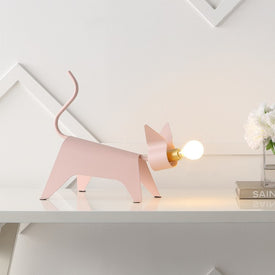 Penelope 11.75" Feline LED Kid's' Lamp - Pink