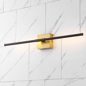 Makena 28" Dimmable Integrated LED Wall Sconce - Oil Rubbed Bronze/Brass Gold