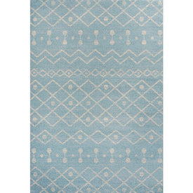 Aksil Moroccan Beni Souk 4' x 6' Area Rug - Turquoise/Cream