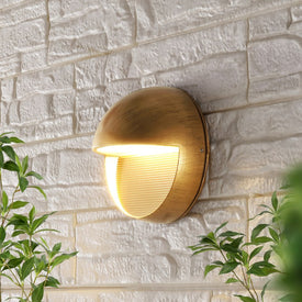 Orbe 6.25" Outdoor Integrated LED Wall Sconce - Antique Gold