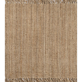 Pata Handwoven Chunky Jute 9' Square Area Rug with Fringe - Natural